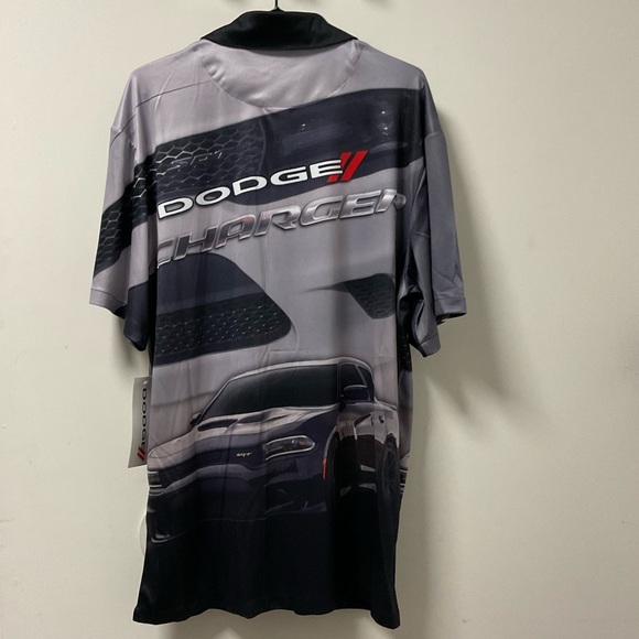 “Dodge Charger” David Carey Black & Gray Collared Button Down Dry Wick Shirt! - Picture 3 of 12